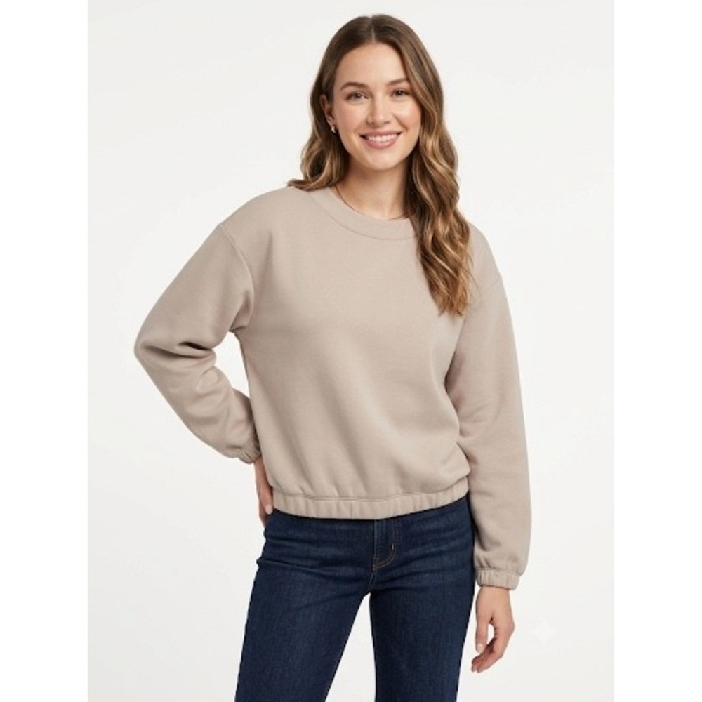 Banana Republic Factory Womens Beige Scuba Knit Sweatshirt‎ 810057-00-1 Size M